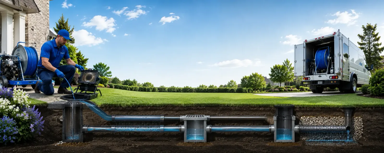 Outdoor drain cleaning information for Mineola, NY